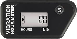 Runleader Digital Self Powered Hour Meter,Vibration Activated,Resettable Job Timer, User Lock Shutdown for Generator Marine ATV Lawn Mower Motor(Black)