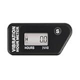 Runleader Digital Self Powered Hour Meter,Vibration Activated,Resettable Job Timer, User Lock Shutdown for Generator Marine ATV Lawn Mower Motor(Black)