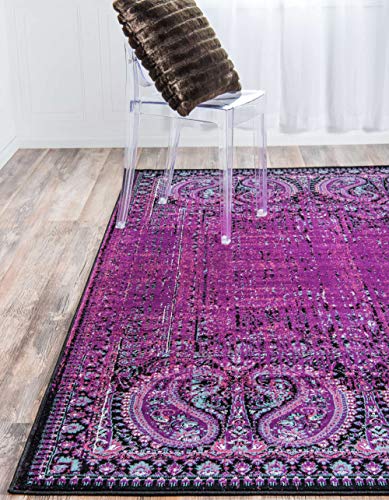 Image of Unique Loom Imperial Collection Modern Traditional Vintage Distressed Lilac Area Rug (4' 0 x 6' 0)
