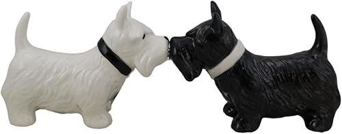 Ebros Gift Scottie Scottish Terrier - Juego de figuras de cerámica de raza de perro de pedigrí de perros de 4.5 pulgadas de largo, cocina, comedor,
