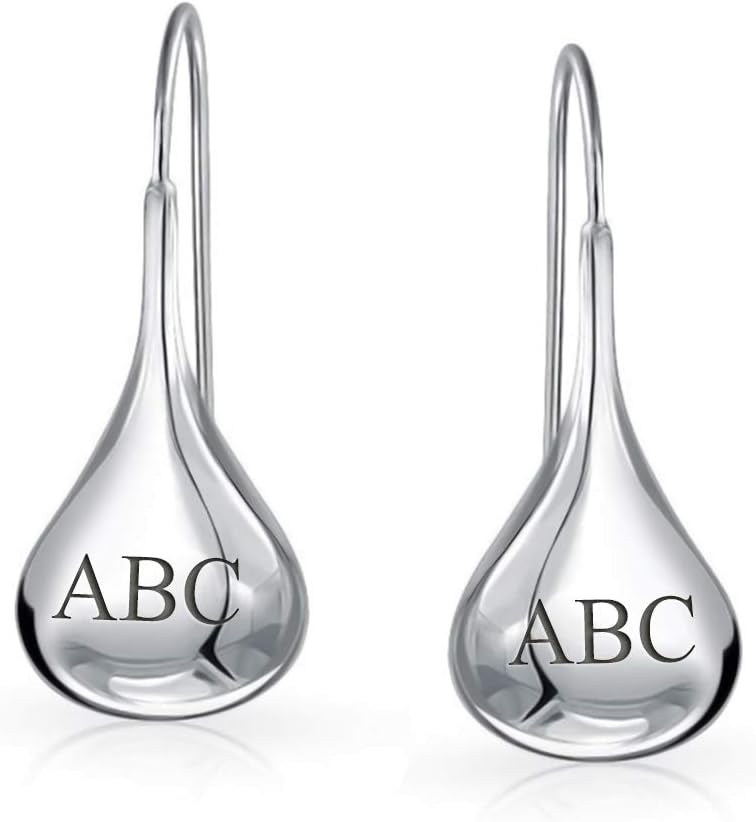 Simple Plain Puffed Teardrop Pear Shaped Rain Drop Earrings For Women Fishhook Threader Polish Sterling Silver - Image 5