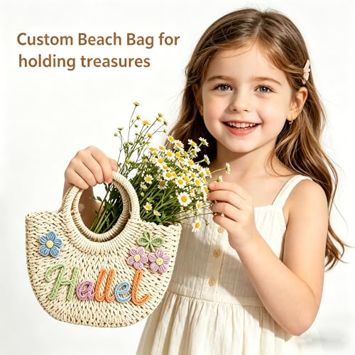 Bolso playa tejido para mujer personalizado miniatura 7
