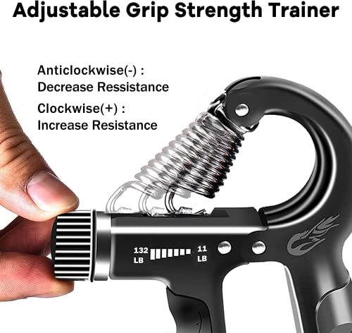 Flyfe Grip Strength Trainer Kit (5 Pack), Forearm Strengthener, Hand Squeezer Adjustable Resistance, Finger Stretcher, Grip Ring, Relief Ball And Finger Exerciser For Men And Women, Injury Recovery #TOP4