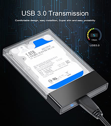 Szwilnis 2.5 Inch Usb 3.0 Hard Drive Enclosure For Sata I Sata Ii Sata Iii 7Mm 9.5Mm Hdd Ssd External Hard Disk Drive Case Up To 5Gbps For Lenovo Wd Samsung Dell Toshiba #TOP3
