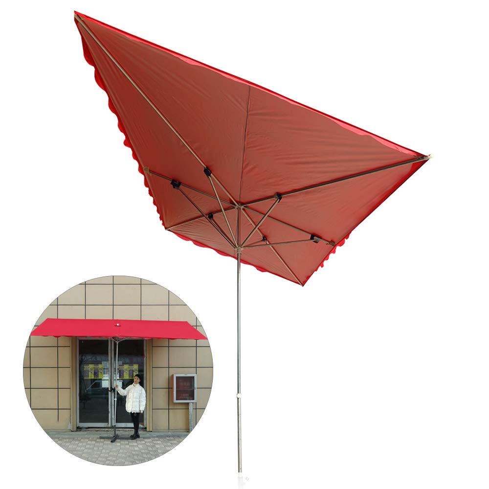 BEdaw Sombrilla Inclinada Comercial, Sombrilla De Playa Plegable para Exteriores, Diseño Antipellizcos Y Ajuste De Altura, Sombrilla Cuadrada Grande, Roja, Tiendas Y Puestos