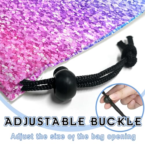 Image of Car Trash Bag Hanging Back of Seat Waterproof Small Cute Printed One-handed Strap Drawstring Garbage Bags for Car-Glitter Pink