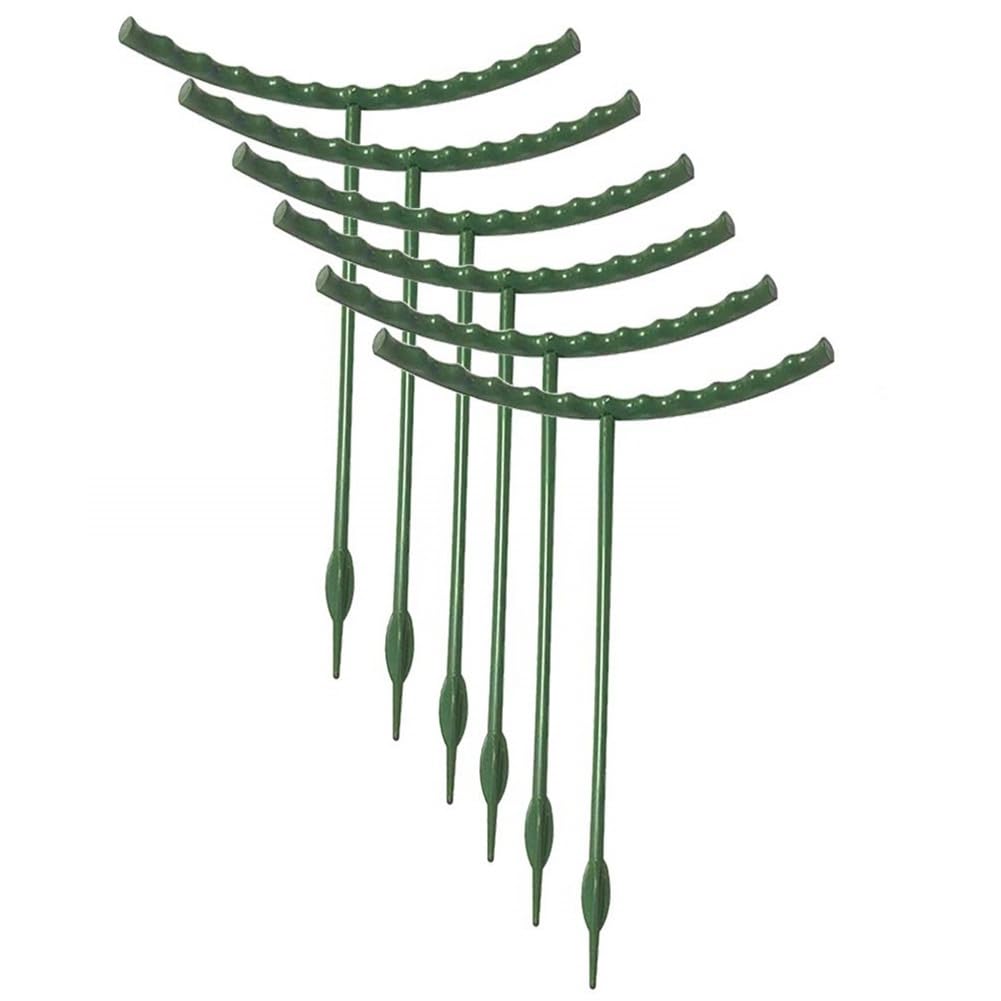 Littimoon 10 Pack Plant Support Plant Stakes, Plastic Half Round Plant Support Ring Plastic Plant Cage Holder Flower Pot Climbing