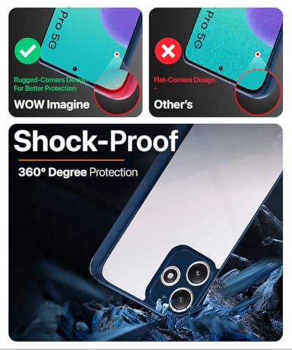 Image of WOW IMAGINE Shockproof Hybrid Back Cover for Mi Redmi 12 5G | Redmi 12 4G | Poco M6 Pro 5G | Hard Slim fit Back Case | PC & TPU | Clear Transparent Case - Blue