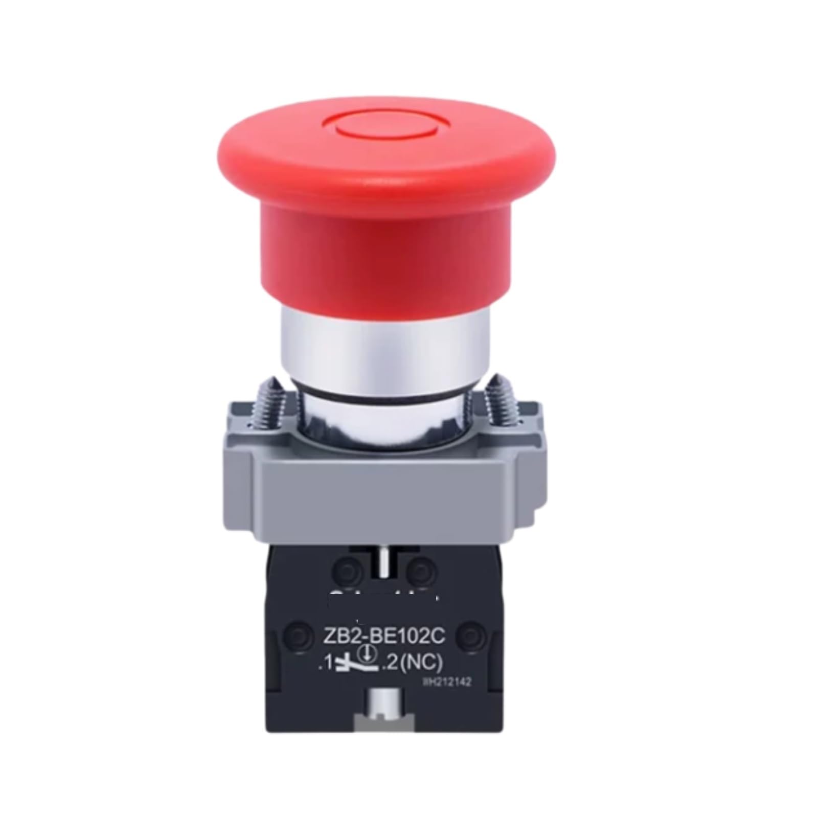 JHSLJCQS Emergency Stop Button XB2BT44C, 2NC 40MM Push Button Switch