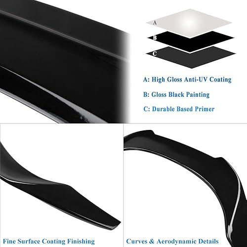 Miniatura 4 de Alerón de maletero compatible con Toyota Supra A90 A91 Coupe 2019-2025, kit de carrocería exterior negro brillante Hidroinmersión de fibra de