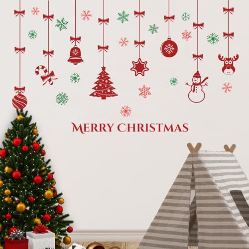 Vinilos Decorativos Navidad para Pared y Ventana Rojo miniatura 6