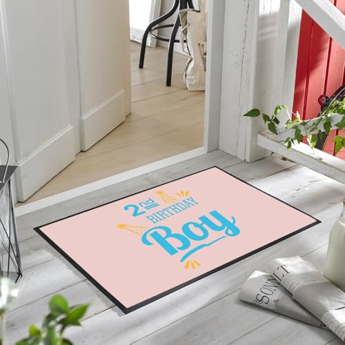 Paillasson Rose 60x40cm, Cadeau Idéal pour Anniversaire 2 Ans Garçon