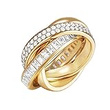 esprit gold uhr damen Wunderschöne Damen Gold Messing Ring besetzt mit Weiß Zirkonium-Breite: 1 cm