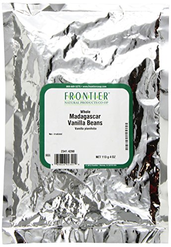 Frontier Co-op Madagascar Vanilla Beans, 4 Ounce Pouch, Kosher, Vegan, Non-GMO, Warm Woody Aroma