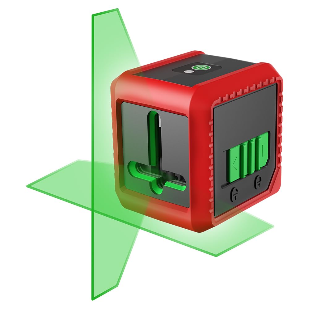 CONDTROL - Laser Line QB SET Rosso con treppiede - 1 linea verticale e 1 linea orizzontale rossa - 2 modalità - Filettatura 1/4'' - Fornito con accessori