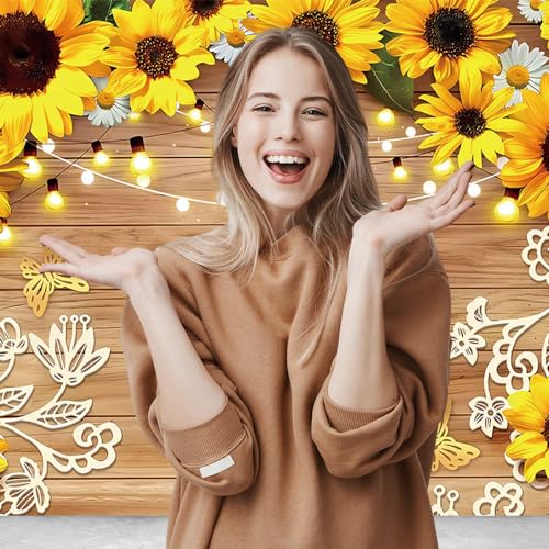 Fondo Fotográfico Floral Amarillo 7x5ft Yongqian miniatura 2