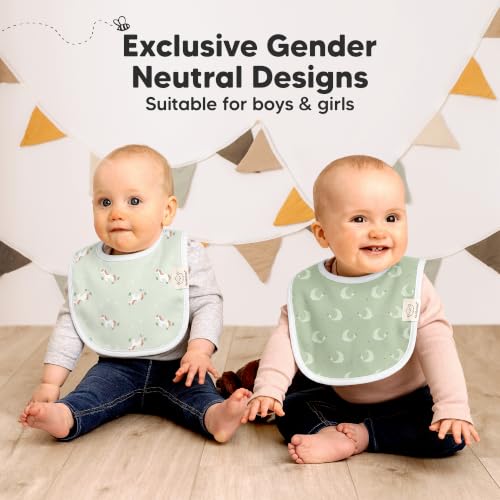 Image of KeaBabies 8-Pack Organic Baby Bibs for Drooling and Teething (Lunaris) | Soft Cotton Bibs for Baby Girl, Boy, Extra Absorbent, Easy to Clean & Put On, Toddler, Newborn, Infant 0-24 Months
