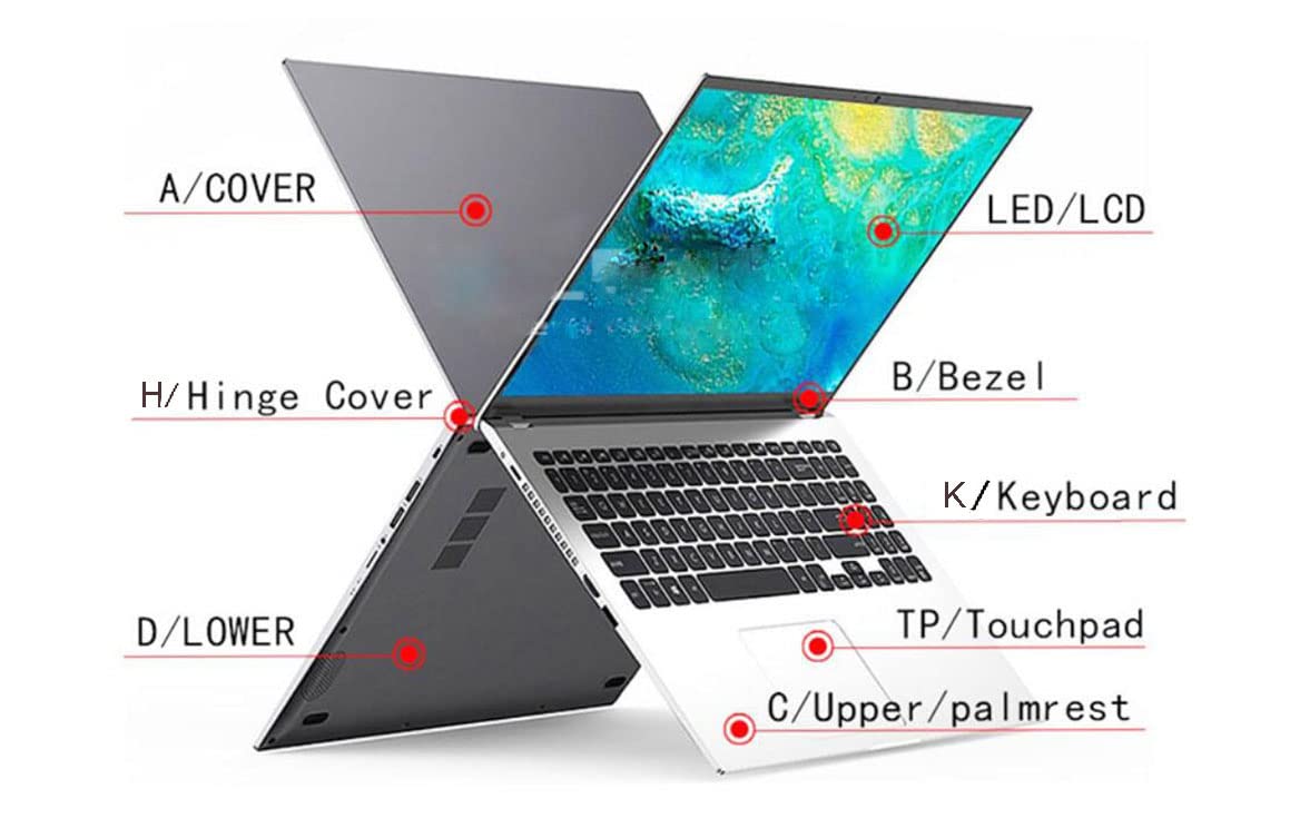 Coperchio posteriore LCD + lunetta + cerniere compatibile con laptop HP 250 G8 255 G8 250G8 255G8 TPN-C139 (A1+B+H)