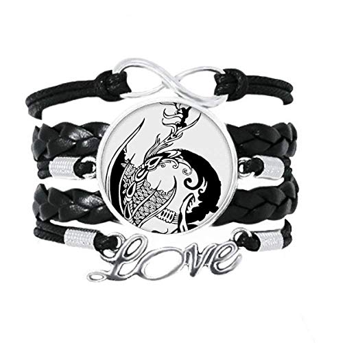 Bracelet dragon Chine en cuir à porter pour une soirée