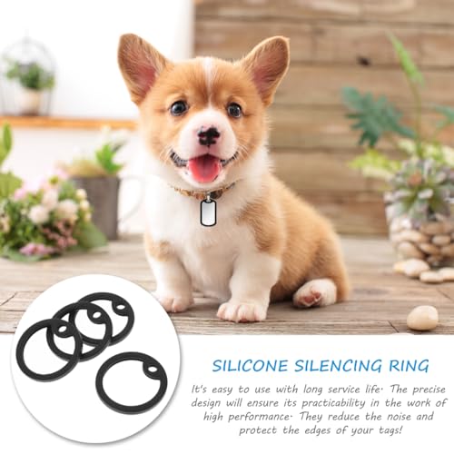 Garneck 4er Set Dog Tag Aus Silikon – Schwarz – Gummiring Für Hundemarken – Schützt Und Dämpft Geräusche Von Militärhund ID Tags