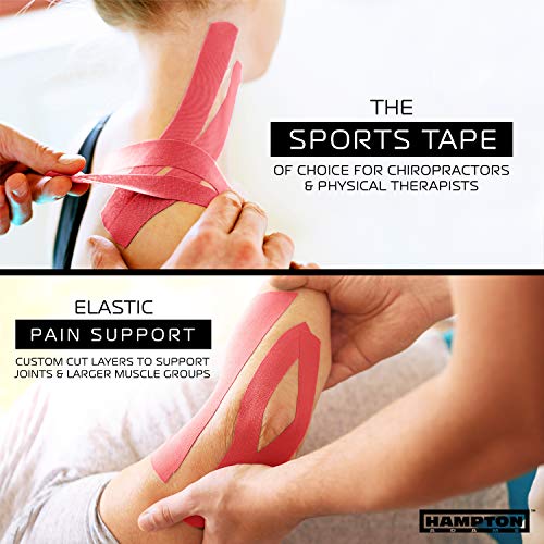 Image of Hampton Adams | As Seen on Shark Tank | Original Kinesiology Tape | 135ft Uncut Bulk Roll | Supports & Protects Muscle Wrist Knee Shoulder Back Plantar Fasciitis | Waterproof Hypoallergenic (Red)