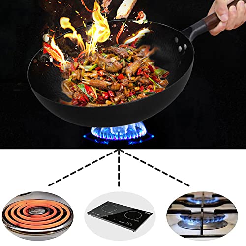 Wok chino de hierro fundido con tapa de madera miniatura 4