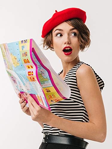 3 Pieces Wool Beret Hat French Style Wool Beanie Cap Solid Color Winter Hat for Women and Girls Casual Use - Image 2