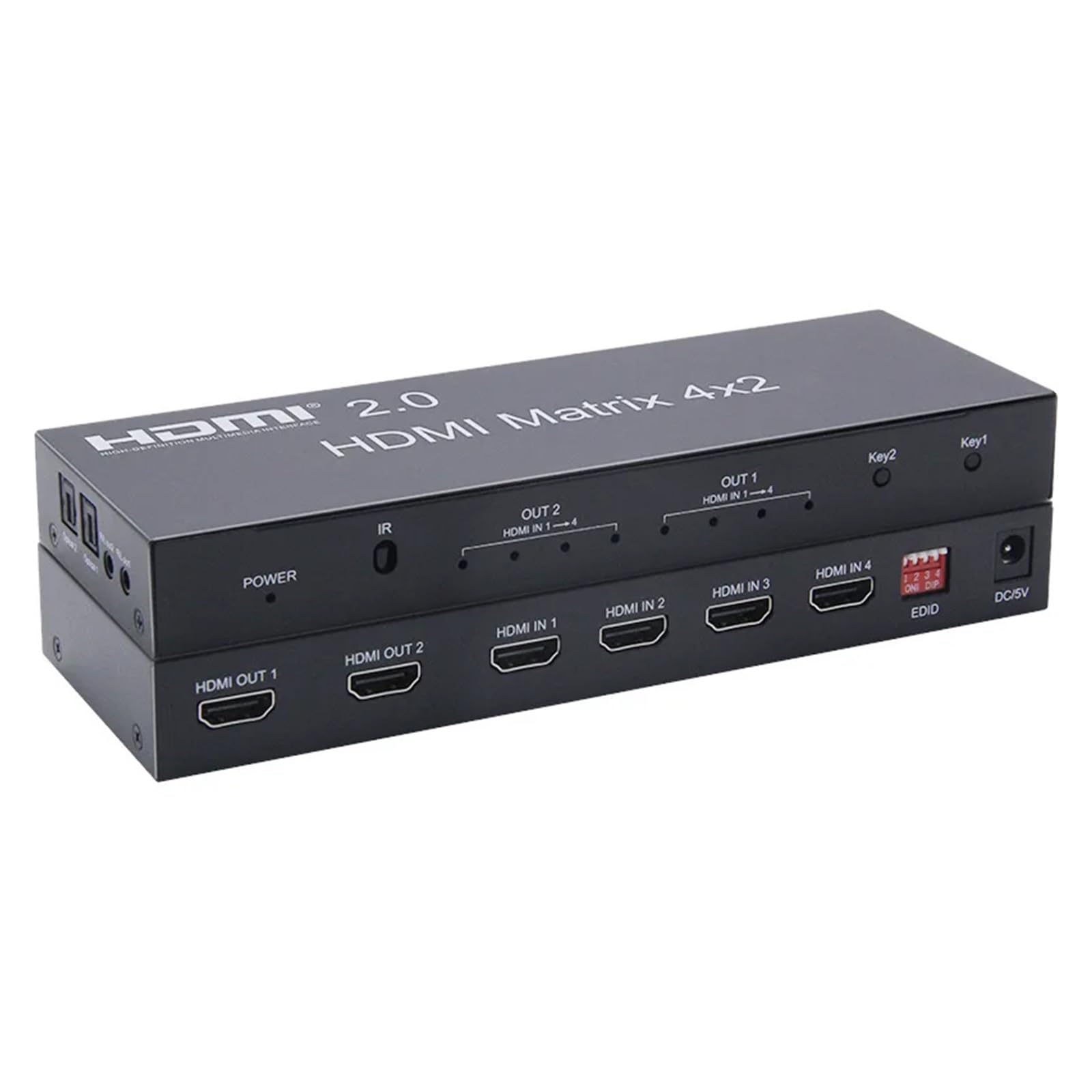 Quad in Two out Matrix Risoluzione HD 4K60HZ Uscita 4X2 Matrix Switching Splitter 4x2 per Lo Streaming di Giochi e la Registrazione Multi-Sorgente