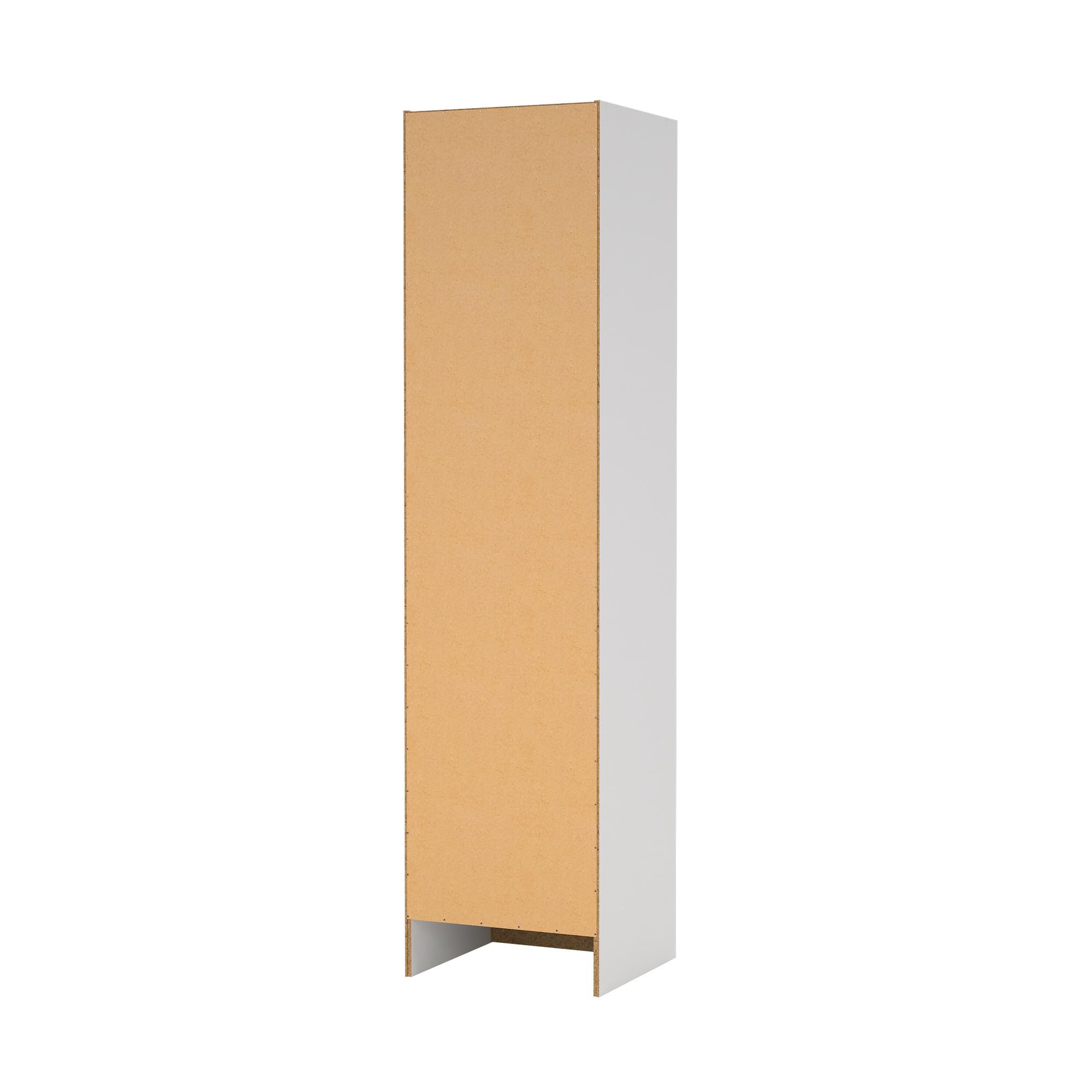 Bissolo Casa Armadio Multiuso Salvaspazio MOD. Focus Bianco Opaco 49,2x47x200 cm con 1 Anta Reversibile, 4 Ripiani Regolabili e Tubo Appendiabiti, Mobile in Laminato per Casa e Cucina