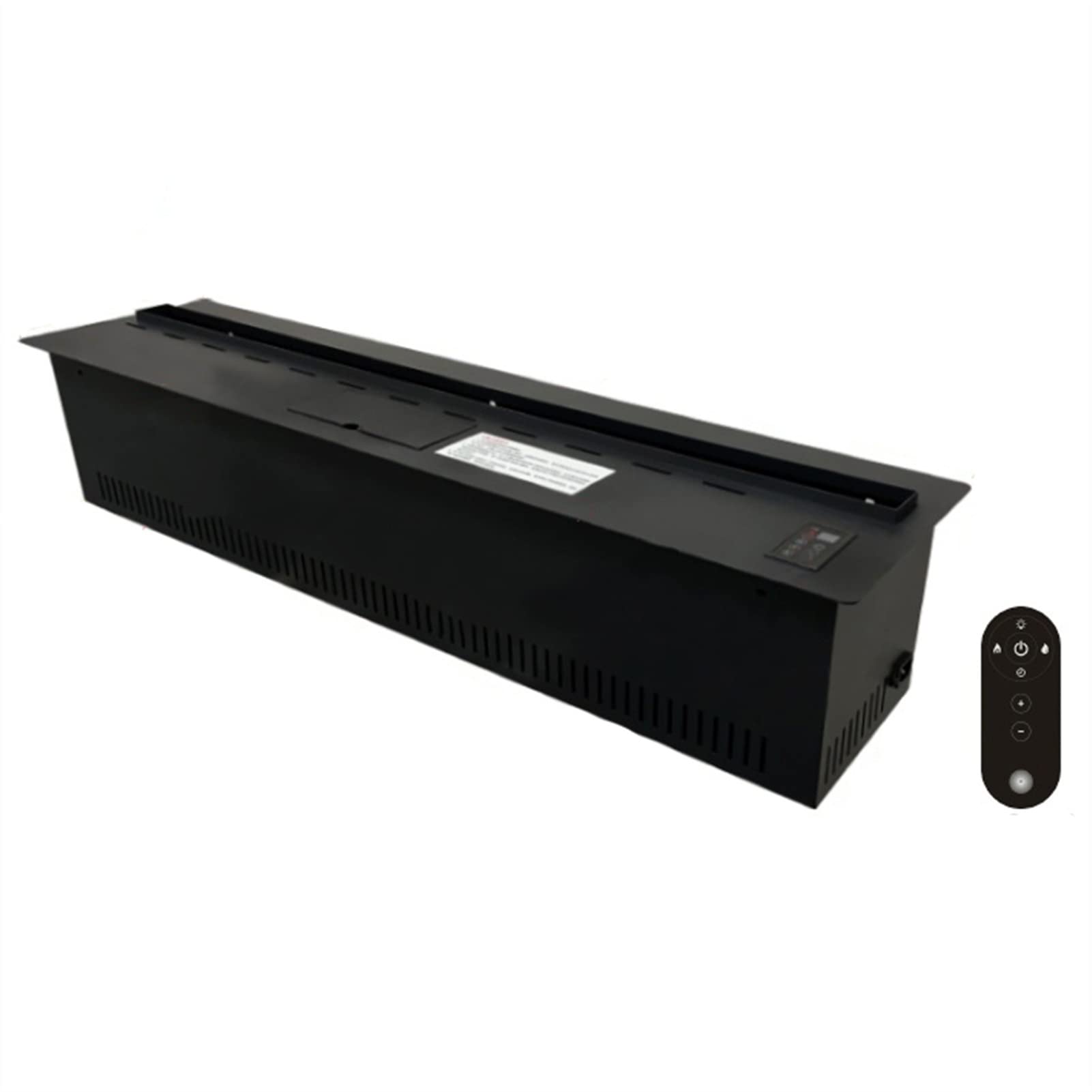 TOMYEUS Camino Camino Elettrico, Camino Elettrico ad Incasso con Pannello Ultra-Sottile, Telecomando con Timer, Fiamma di Simulazione 3D, Matto Nero .Caminetti elettrici (Size : 1500mm)