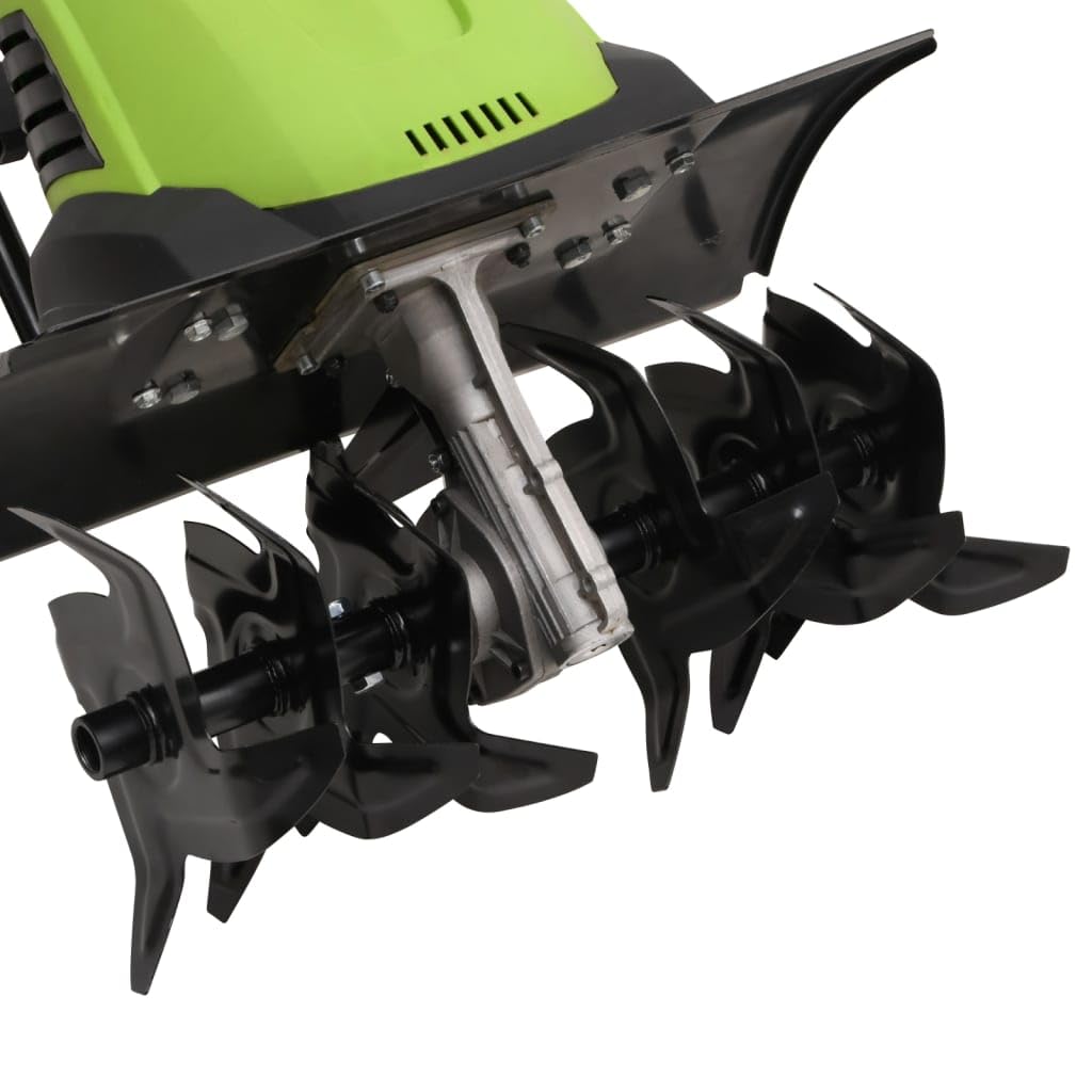 Mangloder - Fresa de jardín eléctrica de 1500 W con 6 cuchillas, azada de acero, 45,5 cm de ancho de trabajo, 24 cm de profundidad, cultivador para huertos, cultivador y cuidado del jardín, color