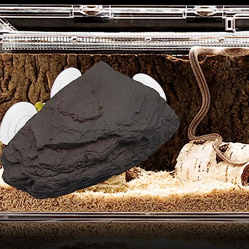 Image of Turtle Basking Platform with Strong Suction Cups, Resin Tortoise Resting Dock Fish Tank Aquarium Tortoise Climbing Platform,Reptile Habitat Climbing Resin Fish Tank Aquarium Ornament (Gray)