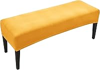 Vista 10 de FORCHEER Funda de banco para comedor de color marrón de 51-54 pulgadas de largo x 18 pulgadas, apariencia de cuero, funda elástica rectangular