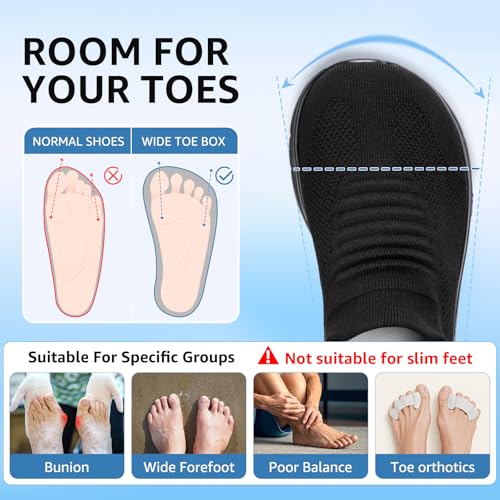 STQ Wide Toe Box Walking Shoes Women : Sock Orthopedic Slip On Shoe, Non-Slip Comfort Mesh Diabetic Sneakers for Plantar Fasciitis Relief, Bunions3