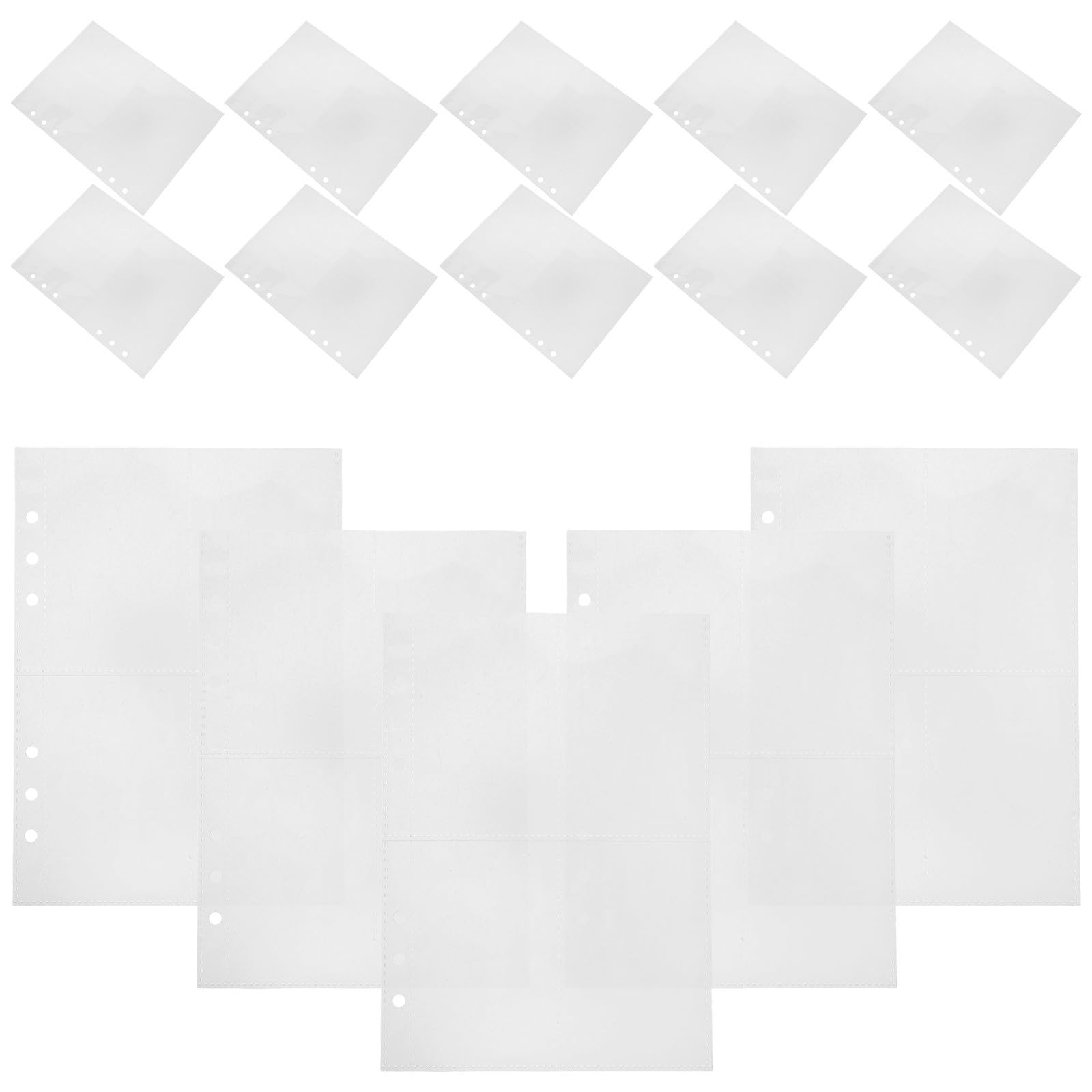 Bolsillos Transparentes A5 para archivador de 6 agujeros para evitar pérdidas de tarjetas 8