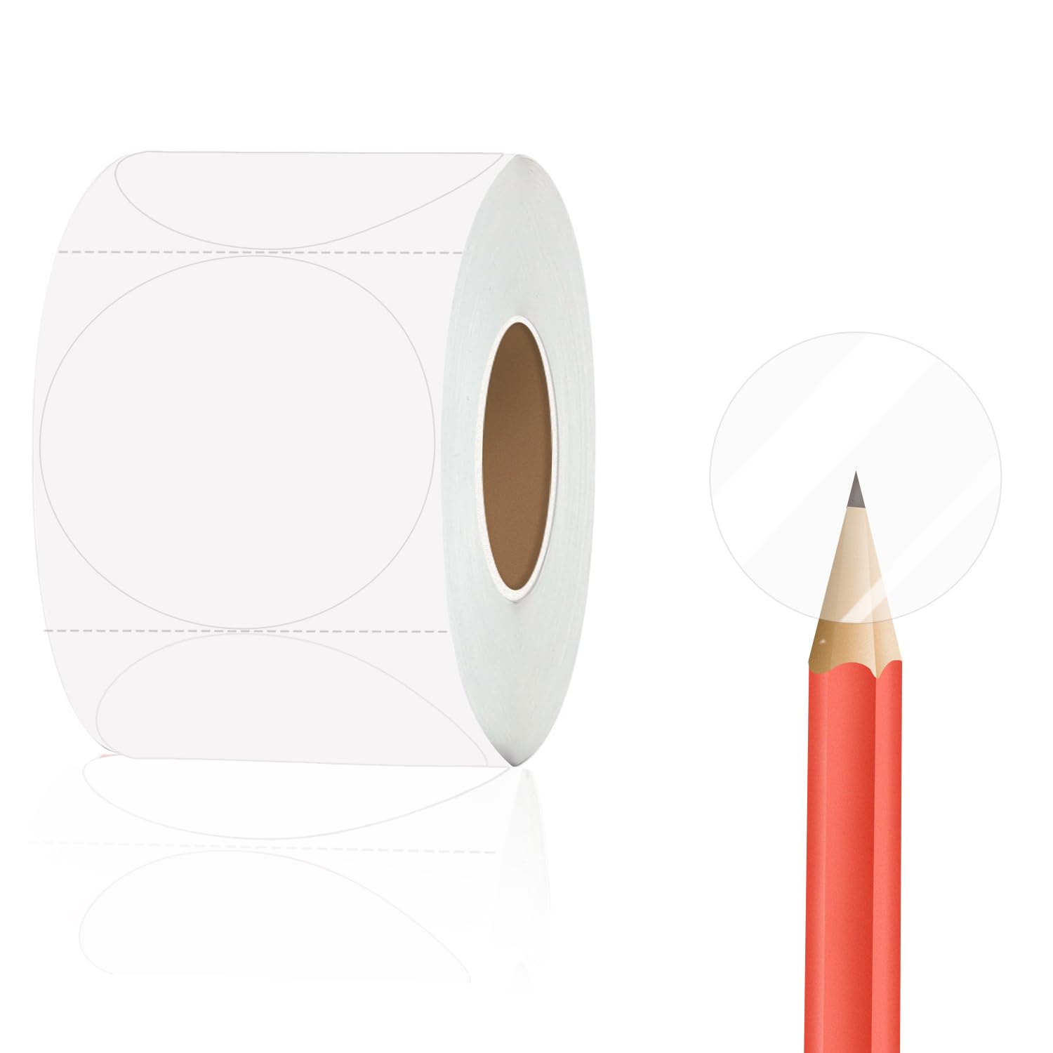 Clear Transparent Stickers,1.5 Inch Round Clear Transparent Labels for Package Envelope (500 PCS, Waterproof)