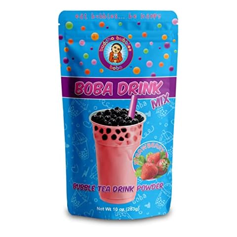 STRAWBERRY CREAM Boba/Bubble Tea Drink Mix Powder By Buddha Bubbles Boba (10 Ounce) (283 Grams) Cover