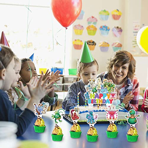 Mgtcar 01 37Pcs Singing Monsters Cake Decorations With 1Pcs Cake Topper, 36Pcs Cupcake Toppers thumb #6