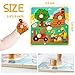 Funsland Wooden Toddler Puzzles - 4 Pcs Eco-Friendly Animal Patterns Jigsaw With Handles - Infant Kid Fine Motor Skill Learning Educational Montessori Toys for 1-3 Years Old