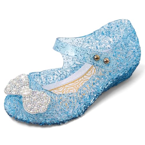 MK MATT KEELY Chaussures de déguisement pour filles - Cendrillon Elsa - Chaussures plates avec nœud - Chaussures Mary Jane pour les tout-petits - Pour fête,...