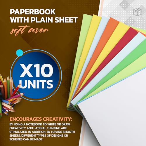 Cahier A4 agrafé couverture souple multicolore avec 48 feuilles blanches - 5