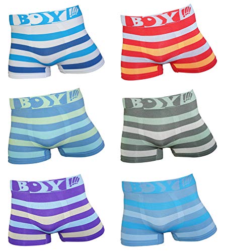 Dealzone Confezione da 6 boxer da bambino e ragazzo, senza cuciture multicolore 128/140 cm