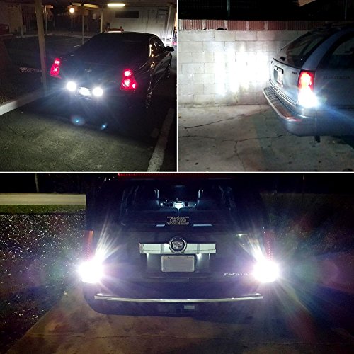 Autogine 4Pcs 1000 Lumens 9-30V 1157 2057 2357 7528 Bay15D Led Bulbs 3014 54-Ex Chipsets With Projector For Reverse Back Up Lights Drl Tail Brake Lights, 6000K Xenon White #TOP1