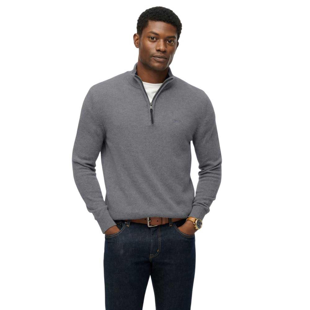 Superdry Wool Blend Half Zip Sweater 2XL Grey