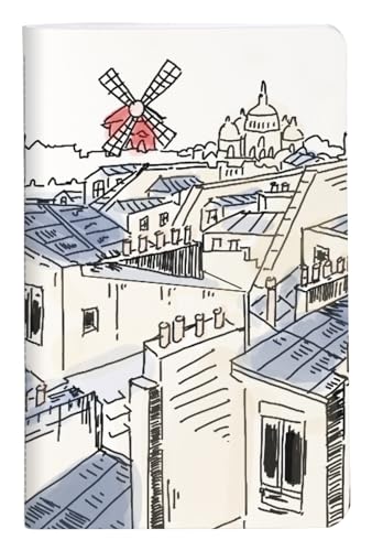 Clairefontaine 812431C, Mini Notebook Stitched Thread Moulin Rouge, 7.5x12cm 48 Pages United White Paper 90g