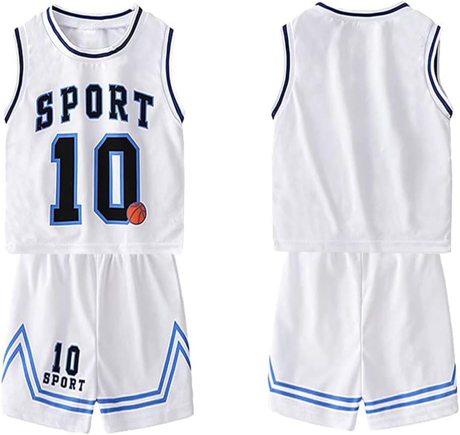 Toddler Kids Sports Shorts Set Baby Boys Girls Basketball Jersey Outfit Tracksuit Tank Top Mesh Track Shorts - Image 2