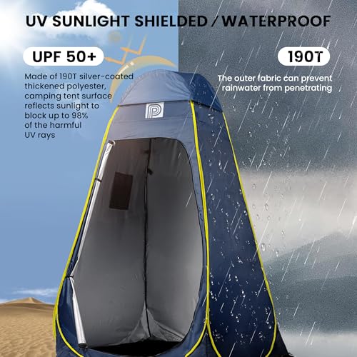 Pop Up Privacy Tent with Reinforced Frame, Portable Camping Shower Tent, Full Coverage Camping Toilet Changing Room for Outdoor Use - UV Protection image 3