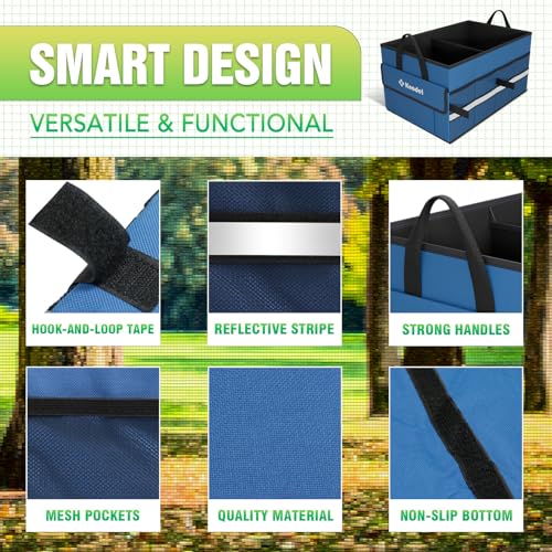 Image of K KNODEL Car Trunk Organizer, Collapsible Car Trunk Storage Organizer, Car Organizer and Storage for SUV, Truck, Sedan (Small, Blue)