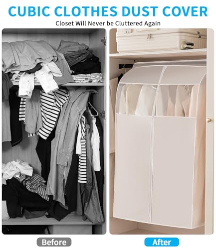 Cexovo Staubdichte Kleidersäcke PEVA Transparente Kleiderhülle,Große Kleiderschutzhülle für Kleidung 80x50x120cm Staubschutz Aufbewahrungstasche mit Reißverschluss für Mantel Anzug