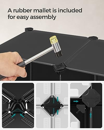 SONGMICS Cube Storage Organizer, 12-Cube Closet Storage Shelves, Modular Bookcase, Black ULPC34HV1 thumbnail 7